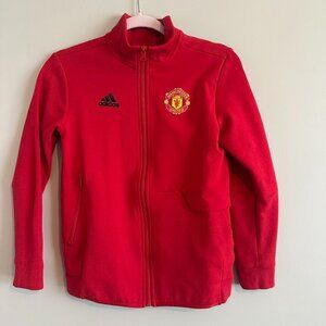 Adidas Boys Manchester United Soccer Zip Up Jacket, Size 11-12 Youth Medium